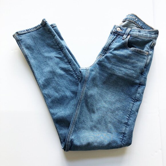 AMERICAN EAGLE Stretch 90s Straight Leg Jeans Womens 2 X-Long - Picture 2 of 11